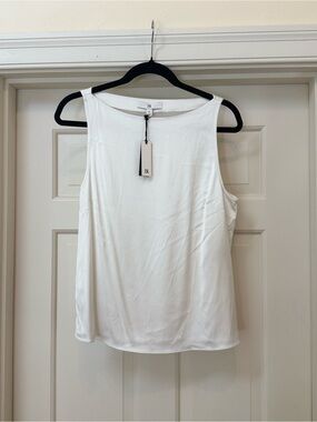NWT Banana Republic Stretch Satin Sleeveless Top - Size Small - White